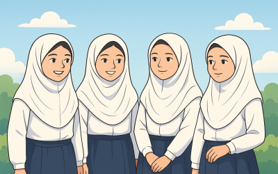 Opini: Kebiasaan Salah dalam Berjilbab, Rambut di Jidat Masih Terlihat