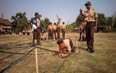 PTP Penerimaan Tamu Penggalang MTs Madarijul Huda, Tumbuhkan Kemandirian dan Semangat Kepramukaan
